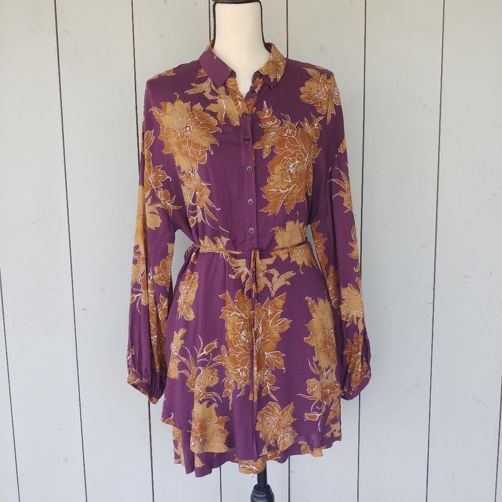 FREE PEOPLE | Shake It Purple Mini Floral Dress